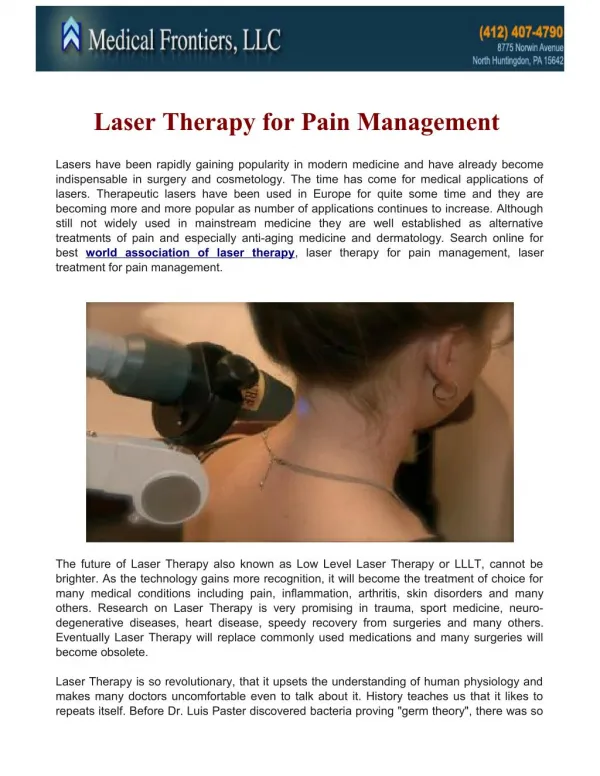 World association of laser therapy