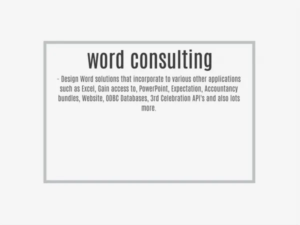 word consulting
