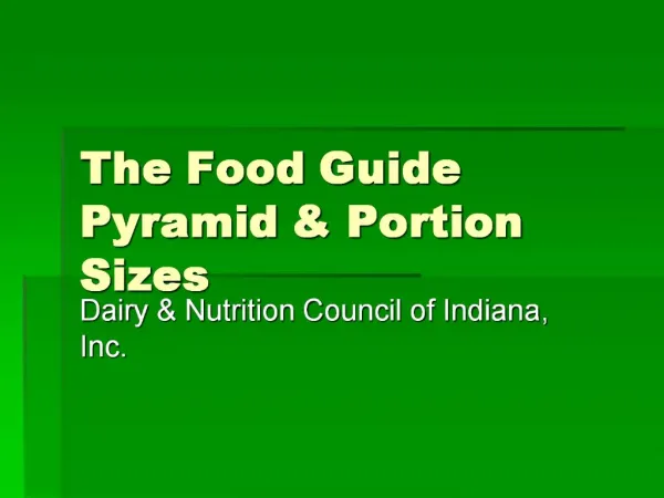 The Food Guide Pyramid Portion Sizes