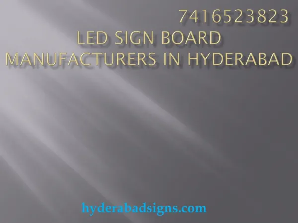 LED sign board manufactures in Hyderabad