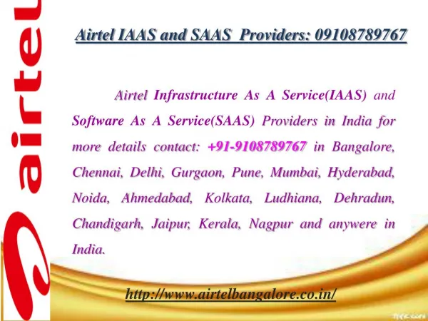 Airtel IAAS and SAAS Providers: 09108789767