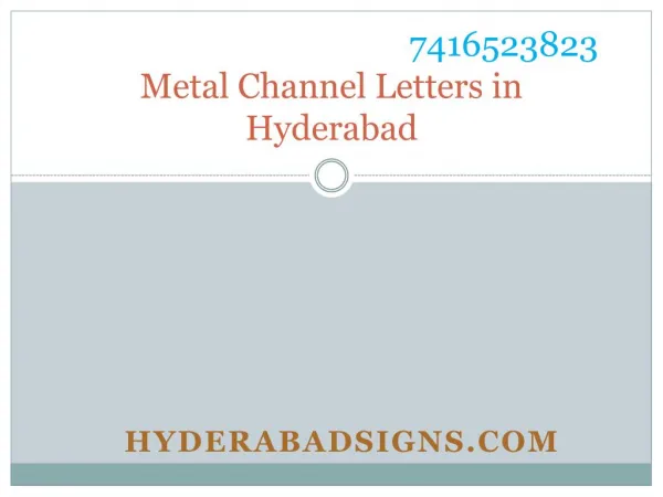 Metal channel letters in Hyderabad