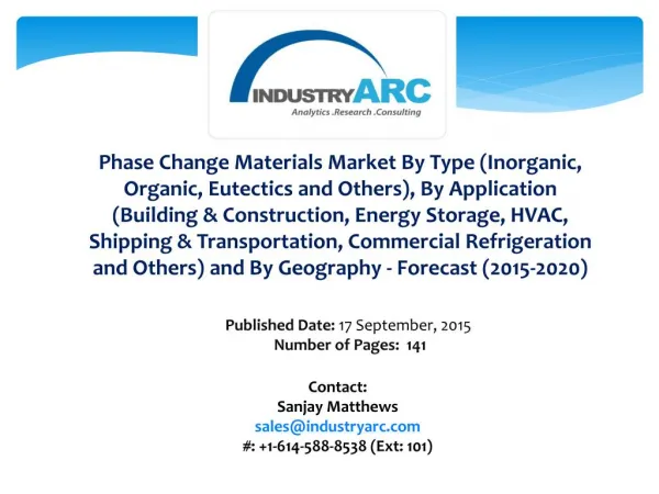Phase Change Materials Market