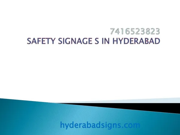 Safety Signages Hyderabad