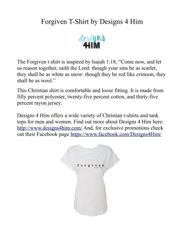 Forgiven Christian T-Shirt Design