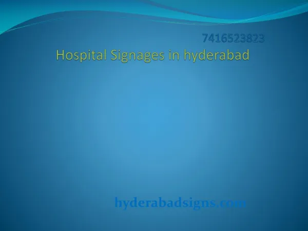Hospital Signages in hyderabad