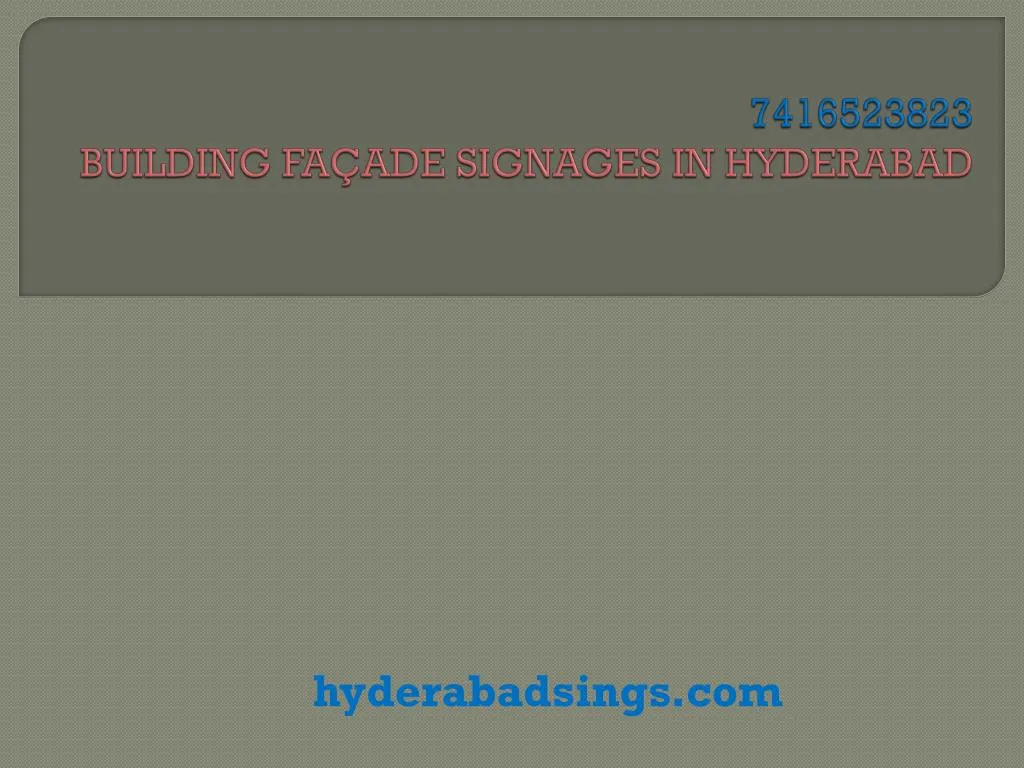 7416523823 building fa ade signages in hyderabad