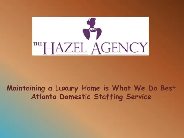 Housekeeper and Estate Staffing Agency in Atlanta