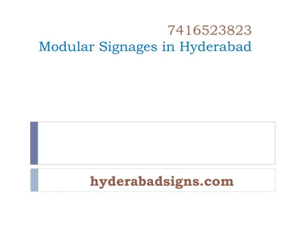Modular Signages in Hyderabad