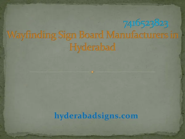 Wayfinding Sign Board Manufacturers in Hyderabad