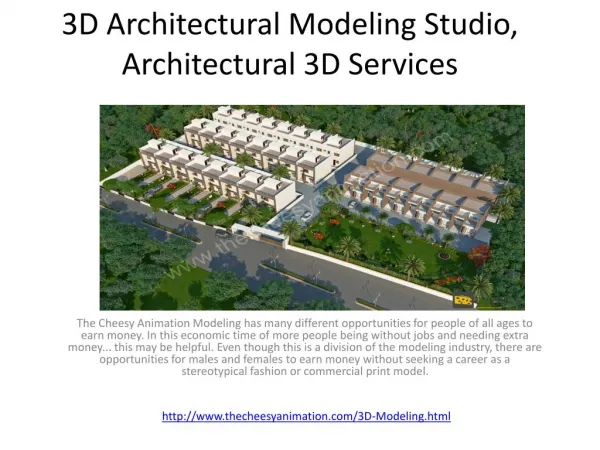 3D Architectural Modeling Studio, Architectural 3D Services