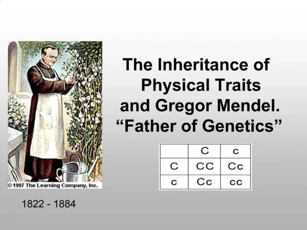 The Inheritance of Physical Traits and Gregor Mendel. Father of Genetics