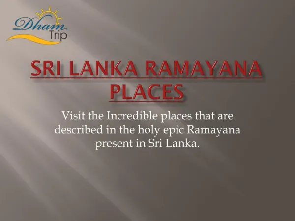 Sri Lanka Ramayana places - Ram Setu - Ashok Vatika in Sri Lanka