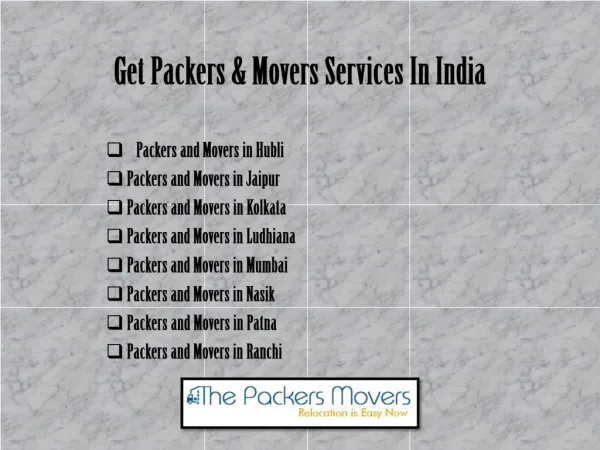 Get Best Packers and Movers Services in India