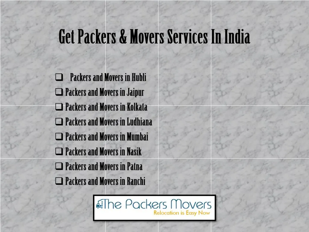 get packers movers services in india