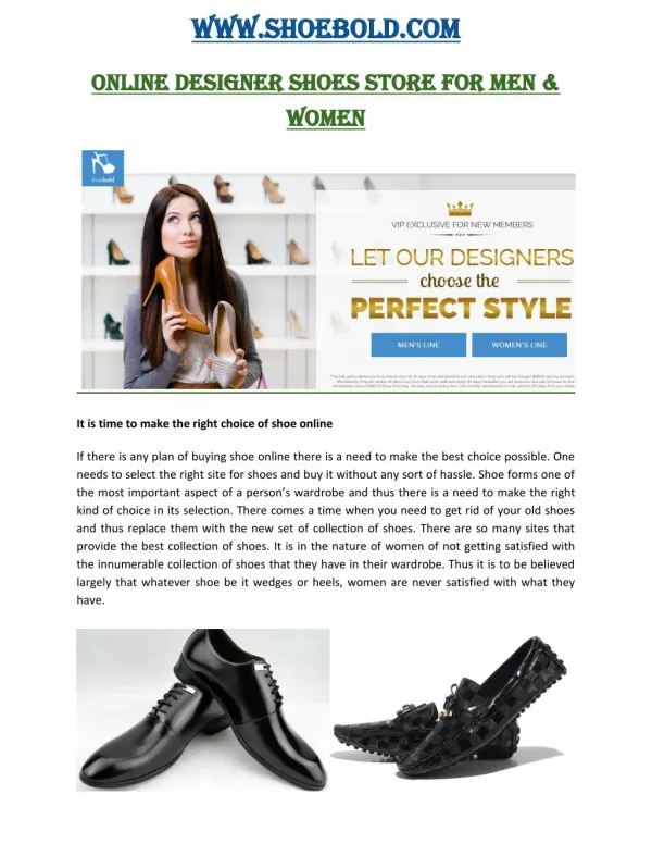 Shoebold - Shoebold.com Shoes That Gives You A Perfect Luxury