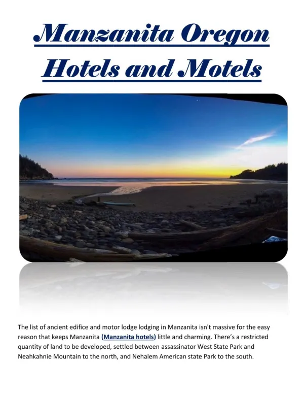 Manzanita Oregon Hotels and Motels