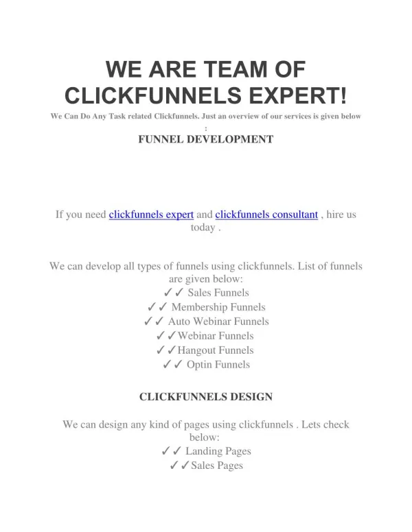 WE ARE TEAM OF CLICKFUNNELS EXPERT!