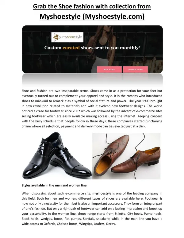 Myshoestyle | Myshoestyle.com Best Quality Footwear
