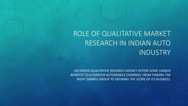 Role of Qualitative Market Research in Indian Auto Industry