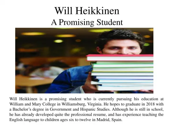 Will Heikkinen A Promising Student