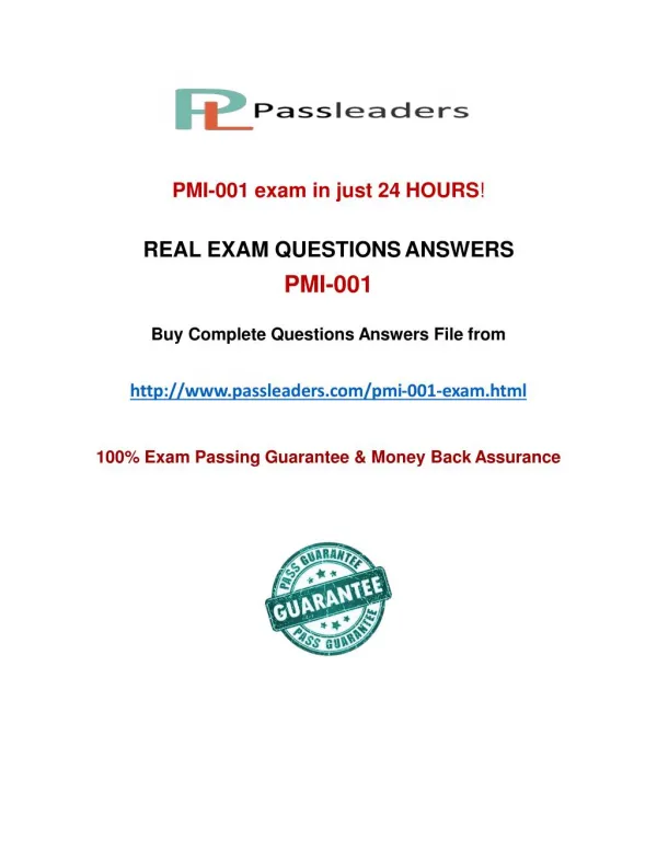 Passleader PMI-001 Q&A
