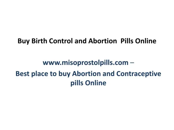 Buy Birth Control Pills and Abortion Pills Online at Discout
