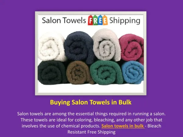 Buying Salon Towels in Bulk