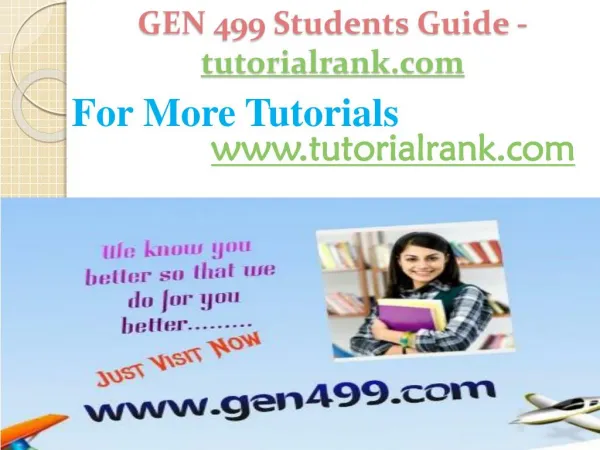 GEN 499 Students Guide -tutorialrank.com