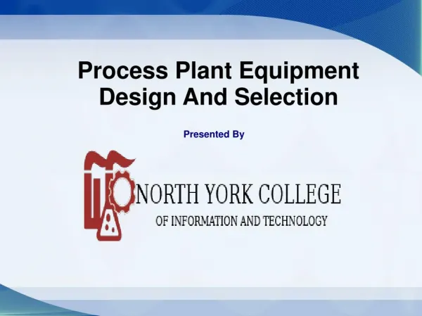 Make Career In Plant Process Design & Equipment