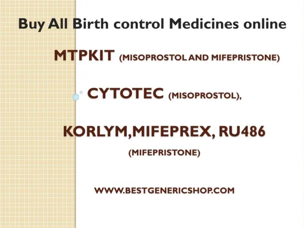 Buy MTP Kit Online| Order Mifepristone and Misoprostol kit online