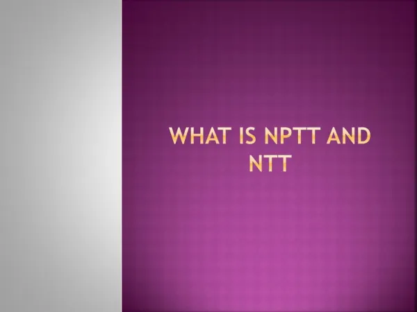 Admission opens in NPTT and NTT course