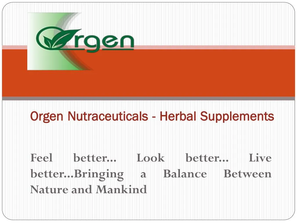 orgen nutraceuticals herbal supplements