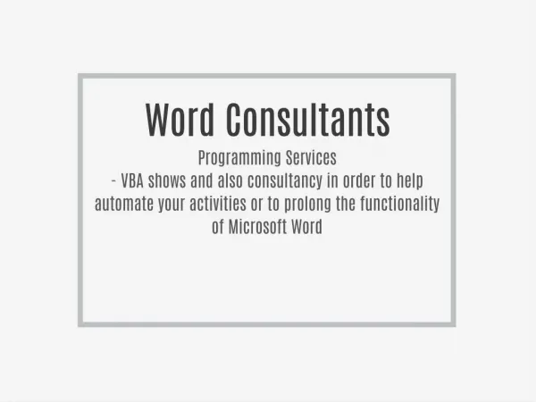 Word Consultants