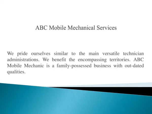 ABC Mobile Mechanical Services