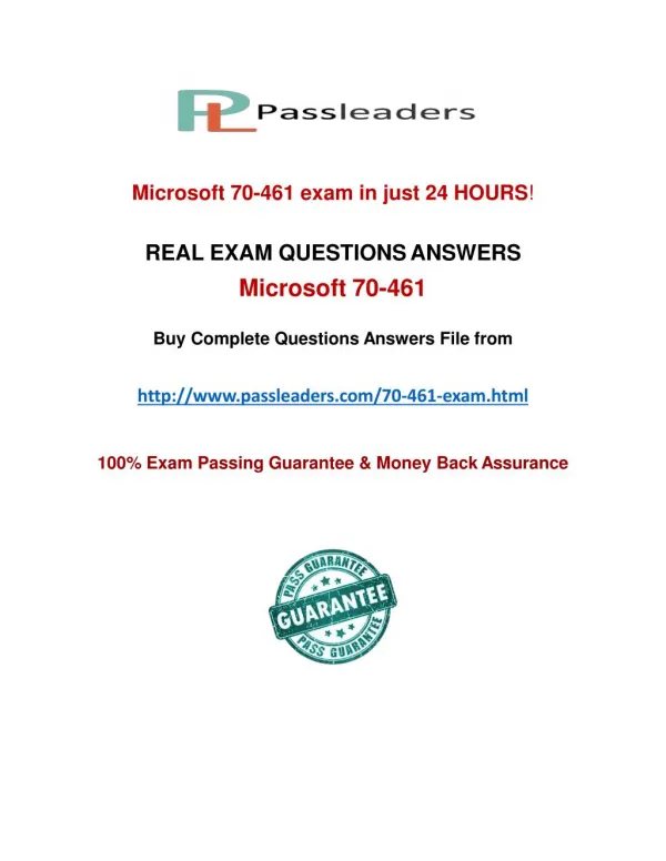 Passleader 70-461 Practice Test