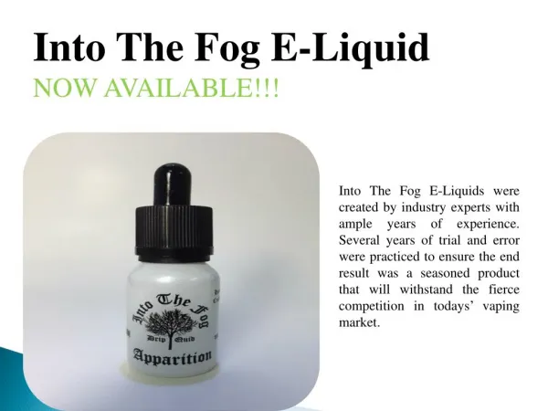 Into The Fog - E Liquid - Global-Vapor.Com