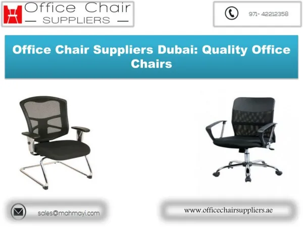 Choosing The Office Chair Suppliers Dubai That's Right For You
