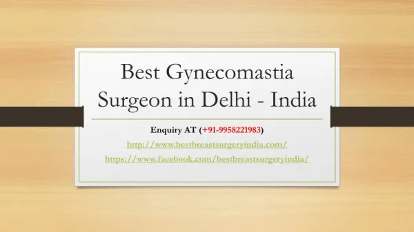 Are You Looking for Best Breast/Gynecomastia Surgery Clinic in Delhi?