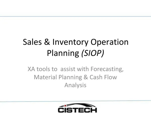 Sales Inventory Operation Planning SIOP