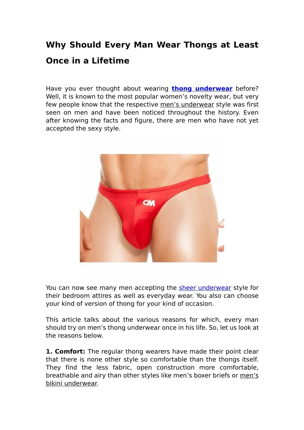 How to keep your Mens Sheer Underwear comfortable? - CoverMale Blog