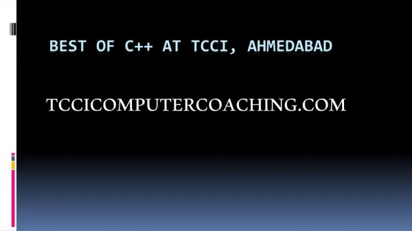 Best Of C At TCCI, Ahmedabad