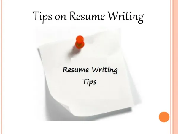 Willialm Almonte - Tips on Resume Writing