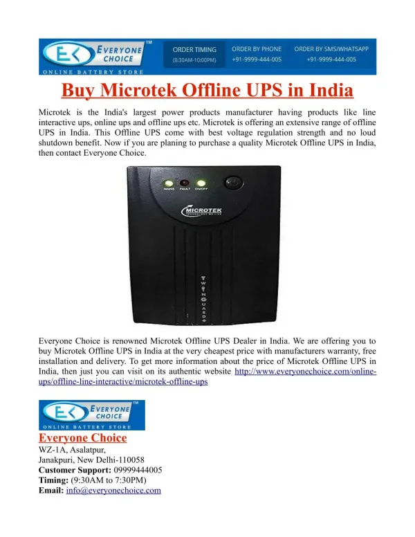 Buy Microtek Offline UPS in India