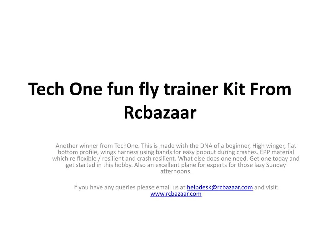 tech one fun fly trainer kit from rcbazaar