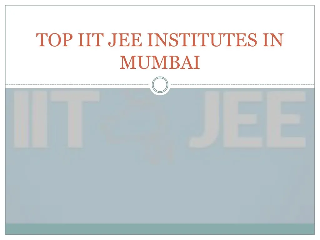top iit jee institutes in mumbai