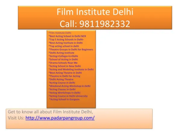 Film Institute Delhi, Acting Course in Delhi, Top 5 Acting Schools in Delhi, Acting College in Delhi