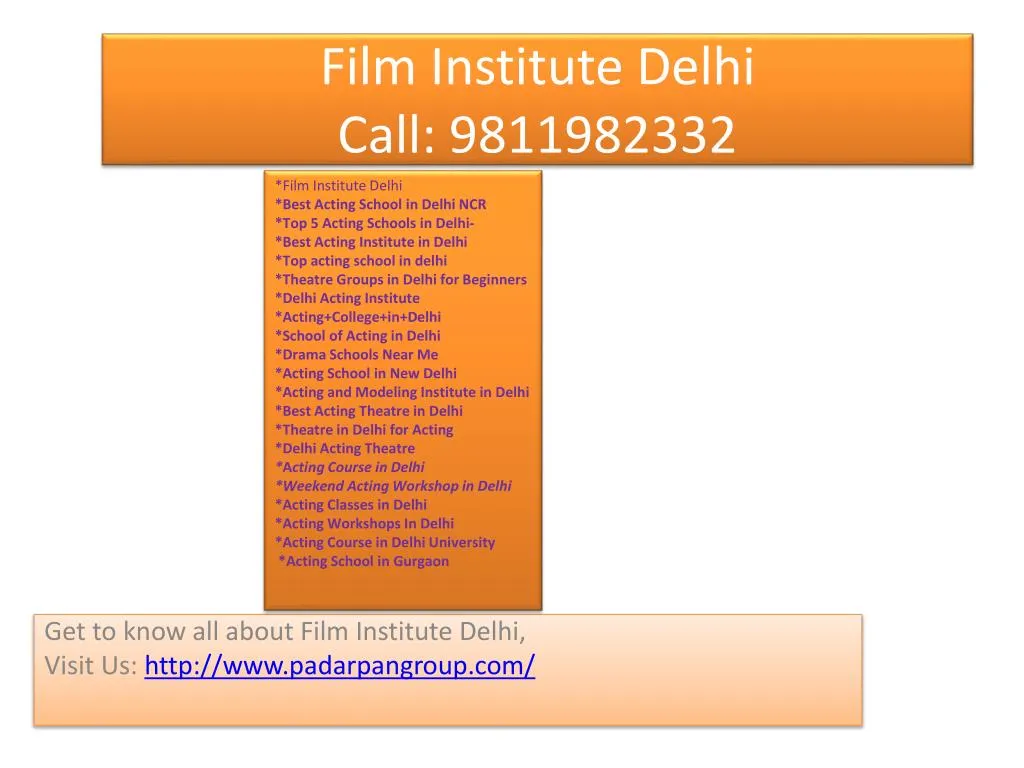 film institute delhi call 9811982332