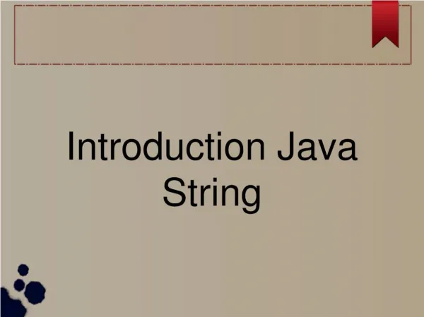 introduction java string
