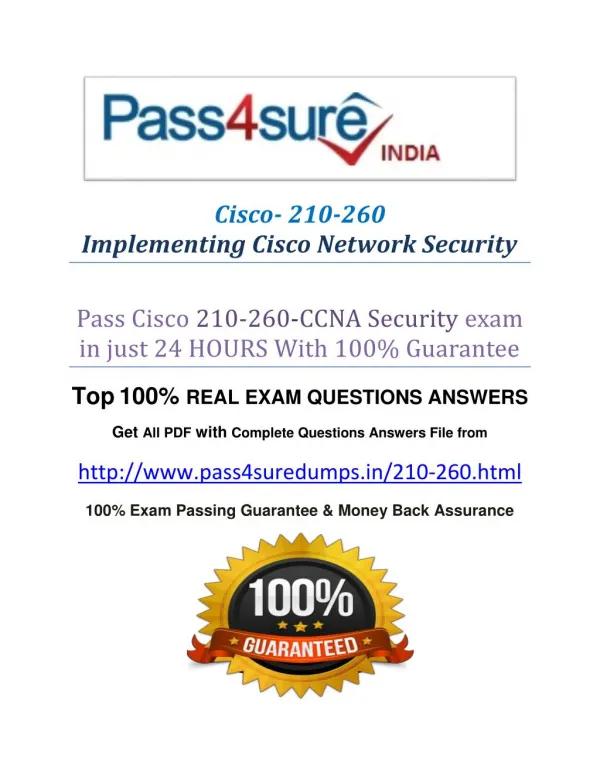 Pass4sure 210-260 Study Material